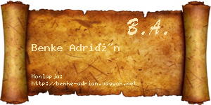 Benke Adrián névjegykártya