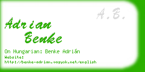 adrian benke business card